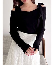 dazzlin | 【WEB限定】ショルダーリボンニットトップス(ニット/セーター)
