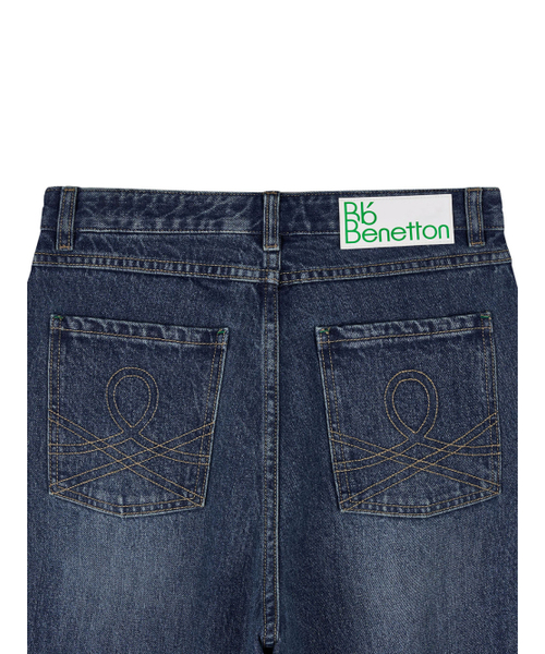 Bb' BENETTON（ビーフラットベネトン）の「ワイドウォッシュデニムパンツ（インディゴ）（デニムパンツ・レディース・その他・S/M）」の2枚目の写真