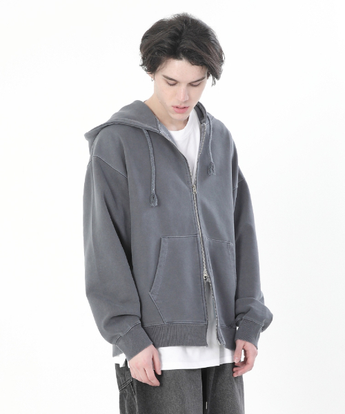 POLYGRAM(ポリグラム)の「830Gピグメントフードジップアップ(5色)(パーカー・レディース・その他・M/L/2XL/XL)」の2枚目の写真