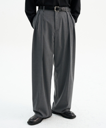 TRIP LE SENS（トリップ ル センス）の「カスタムピンタックカーブドワイドスラックス_ストライプグレー（スラックス）」