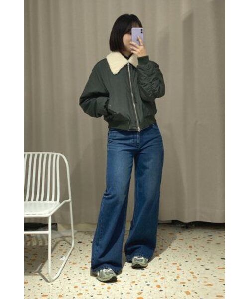 DRAWFIT WOMEN（ドローフィットウーマン）の「パルスボリュームパーカラー春ボンバージャケット[KHAKI GREY]（ブルゾン・レディース・その他・FREE）」の7枚目の写真