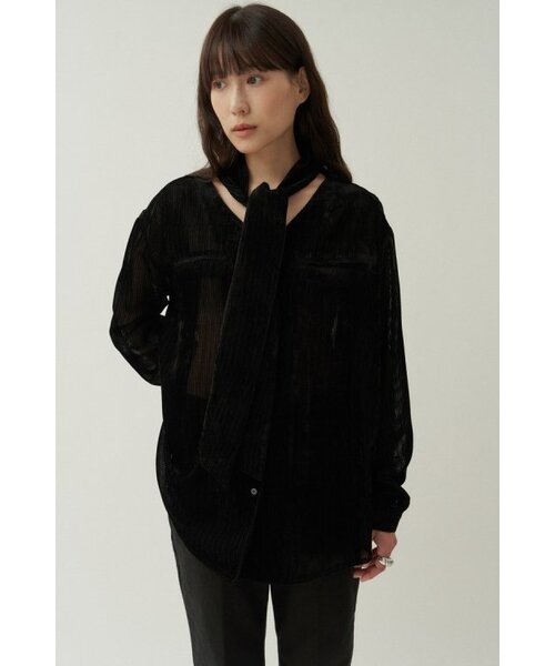 MUARMUS（ムアルムス）の「Pannel Tie Velvet Blouse - Black（シャツ/ブラウス・レディース・その他・FREE）」の3枚目の写真