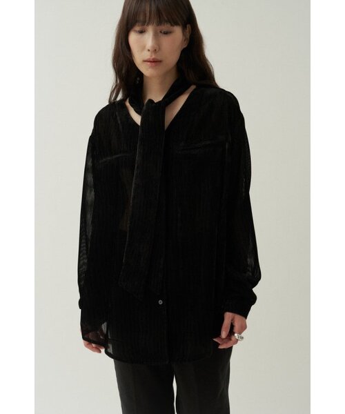 MUARMUS（ムアルムス）の「Pannel Tie Velvet Blouse - Black（シャツ/ブラウス・レディース・その他・FREE）」の4枚目の写真