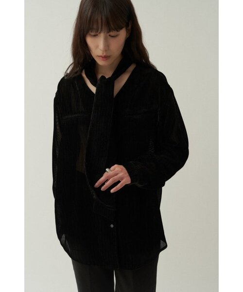 MUARMUS（ムアルムス）の「Pannel Tie Velvet Blouse - Black（シャツ/ブラウス・レディース・その他・FREE）」の5枚目の写真