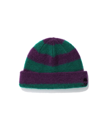 NICE GHOST CLUB（ナイスゴーストクラブ）の「STRIPE SKULL BEANIE_PURPLE(NG2EFUAB22A)（ニットキャップ/ビーニー）」