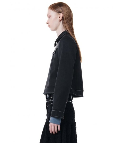 CERRIC(セリック)の「COLOR CONTRAST CHAIN LOGO JACKET / BLACK(デニムジャケット・レディース・その他・ONE SIZE)」の2枚目の写真