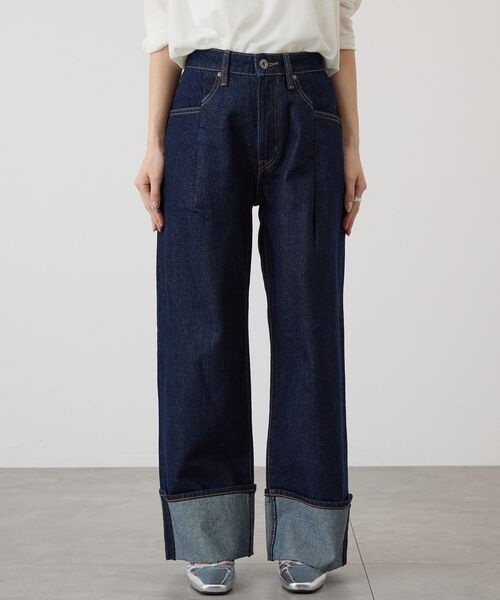 AMERICAN HOLIC（アメリカンホリック）の「ロールアップデニムパンツ（デニムパンツ・レディース・ブルー系その他/ワンウォッシュ・S/L/M）」の8枚目の写真