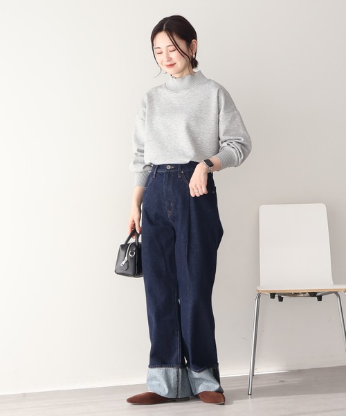 AMERICAN HOLIC（アメリカンホリック）の「ロールアップデニムパンツ（デニムパンツ・レディース・ブルー系その他/ワンウォッシュ・S/L/M）」の3枚目の写真