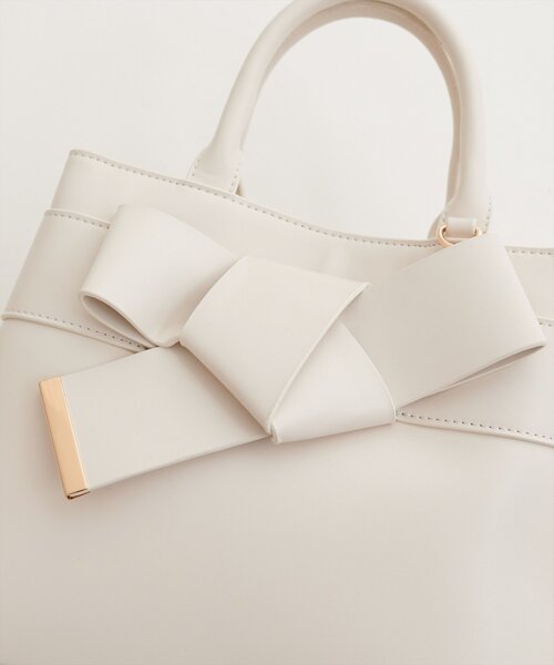 natural couture（ナチュラルクチュール）の「合皮リボンアイコンバッグ（ショルダーバッグ・レディース・サックスブルー/アイボリー/レッド/モカ/ブラック・FREE）」の12枚目の写真