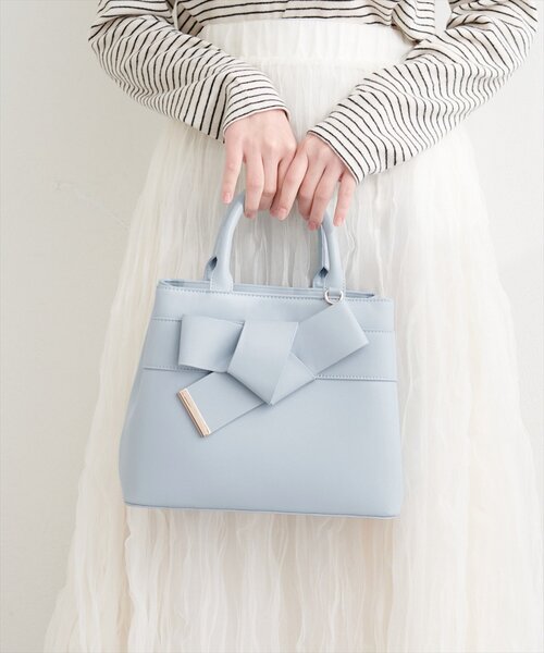 natural couture（ナチュラルクチュール）の「合皮リボンアイコンバッグ（ショルダーバッグ・レディース・サックスブルー/アイボリー/レッド/モカ/ブラック・FREE）」の22枚目の写真