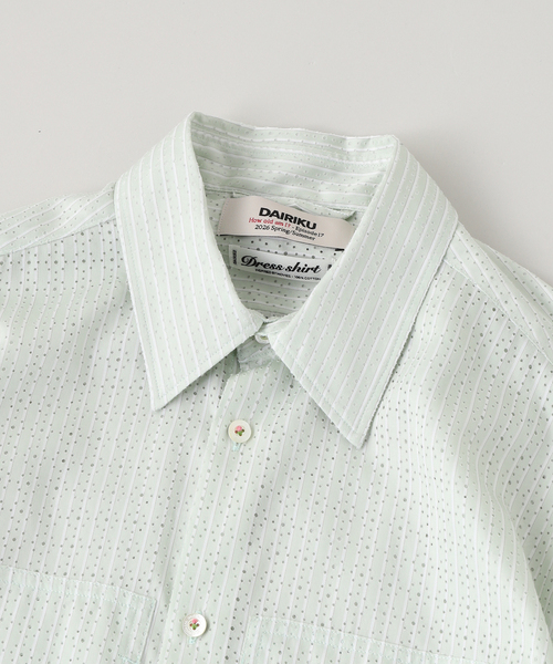 DAIRIKU(ダイリク)の「DAIRIKU / ダイリク "Punching Stripe"W-PKT Dress L-S(シャツ/ブラウス・メンズ・グリーン・SMALL/MEDIUM/LARGE)」の6枚目の写真