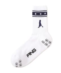 PING（ピン）の「【PING APPAREL】Mr.PINGラインデザインミドルソックス ＜NATIVE＞ (MENS)（ソックス/靴下）」