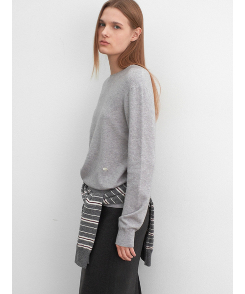 ATELIER NAIN(アトリエナイン)の「(T-7153)ESSENTIAL WHOLE GARMENT ROUND NECK KNIT(ニット/セーター・レディース・アイボリー/ブラック/ライトグレー・FREE)」の5枚目の写真