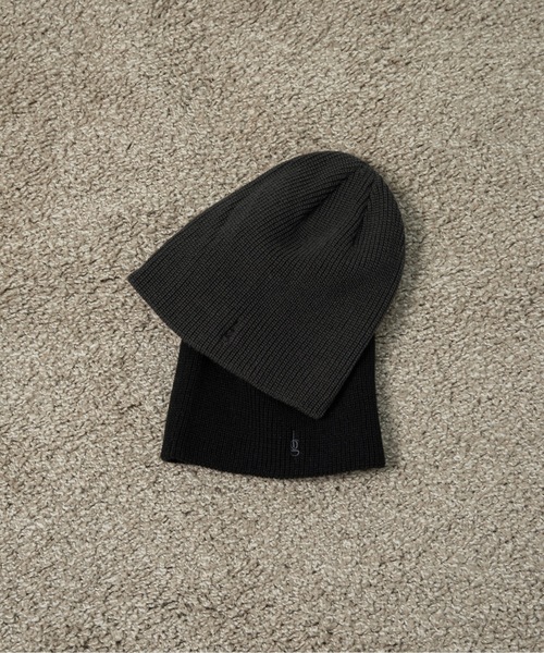 lawgy(ラウジー)の「simple rib embroidery logo knit cap / シンプルリブエンブロイダリーロゴニットキャップ(ニットキャップ/ビーニー・レディース・ブラック/チャコール・FREE)」の14枚目の写真