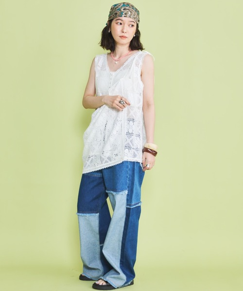 セール】【ZOZO限定】PATCHWORK DENIM PANTS/パッチワークデニムパンツ