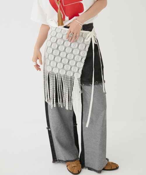 MIRROR STOKE(ミラーストーク)の「【ZOZO限定】PATCHWORK DENIM PANTS/パッチワークデニムパンツ(デニムパンツ・レディース・ブラック/サックスブルー・MEDIUM/LARGE)」の13枚目の写真