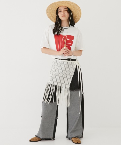 MIRROR STOKE(ミラーストーク)の「【ZOZO限定】PATCHWORK DENIM PANTS/パッチワークデニムパンツ(デニムパンツ・レディース・ブラック/サックスブルー・MEDIUM/LARGE)」の14枚目の写真