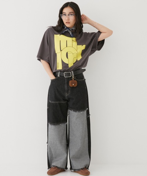 MIRROR STOKE(ミラーストーク)の「【ZOZO限定】PATCHWORK DENIM PANTS/パッチワークデニムパンツ(デニムパンツ・レディース・ブラック/サックスブルー・MEDIUM/LARGE)」の9枚目の写真