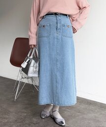 Chez toi | フロントポケットIラインデニムスカート(スカート)