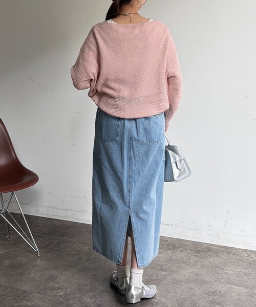 Chez toi（シェトワ）の「フロントポケットIラインデニムスカート（スカート・レディース・ブルー/インディゴブルー・FREE）」の10枚目の写真