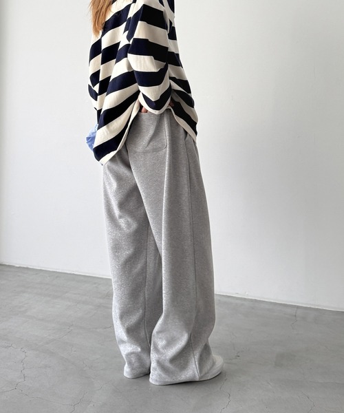 CANAL JEAN（キャナルジーン）の「El mar　ドライコットンスウェットパンツ（スウェットパンツ・レディース・ブラック/ネイビー/グレー・ONE SIZE）」の5枚目の写真