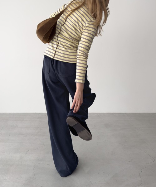 CANAL JEAN（キャナルジーン）の「El mar　ドライコットンスウェットパンツ（スウェットパンツ・レディース・ブラック/ネイビー/グレー・ONE SIZE）」の11枚目の写真