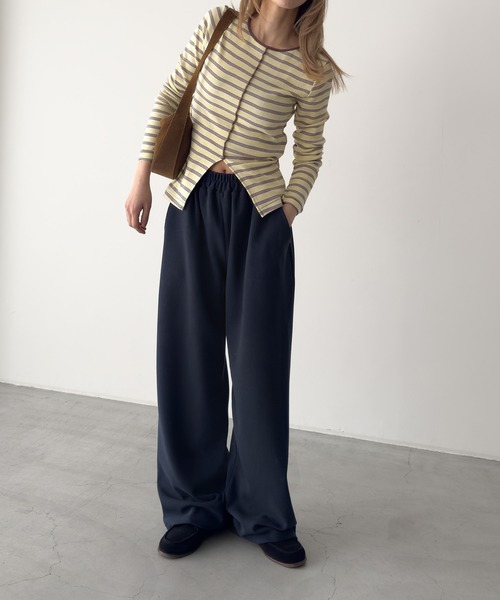 CANAL JEAN（キャナルジーン）の「El mar　ドライコットンスウェットパンツ（スウェットパンツ・レディース・ブラック/ネイビー/グレー・ONE SIZE）」の12枚目の写真