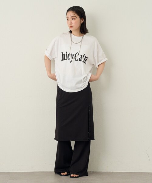 Omekashi（オメカシ）の「JUICY CALM BIG Tシャツ（Tシャツ/カットソー・レディース・オフホワイト/チャコールグレー/アイボリー・FREE）」の7枚目の写真
