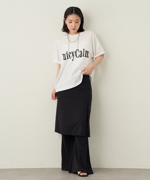 Omekashi（オメカシ）の「JUICY CALM BIG Tシャツ（Tシャツ/カットソー・レディース・オフホワイト/チャコールグレー/アイボリー・FREE）」の8枚目の写真