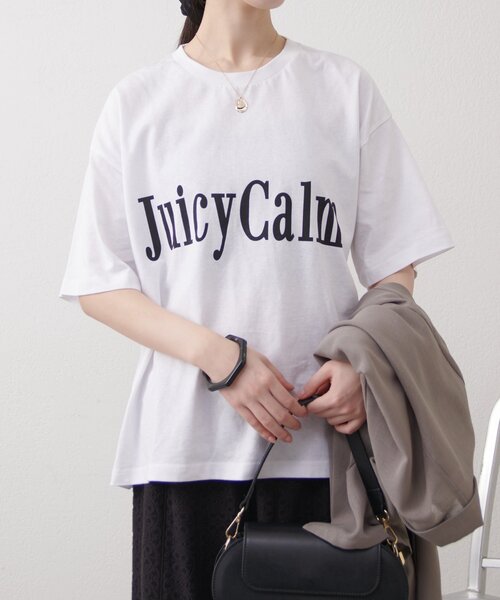 Omekashi（オメカシ）の「JUICY CALM BIG Tシャツ（Tシャツ/カットソー・レディース・オフホワイト/チャコールグレー/アイボリー・FREE）」の10枚目の写真