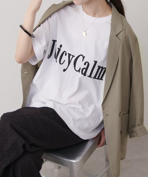 Omekashi（オメカシ）の「JUICY CALM BIG Tシャツ（Tシャツ/カットソー・レディース・オフホワイト/チャコールグレー/アイボリー・FREE）」の14枚目の写真