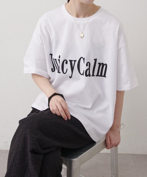 Omekashi（オメカシ）の「JUICY CALM BIG Tシャツ（Tシャツ/カットソー・レディース・オフホワイト/チャコールグレー/アイボリー・FREE）」の15枚目の写真