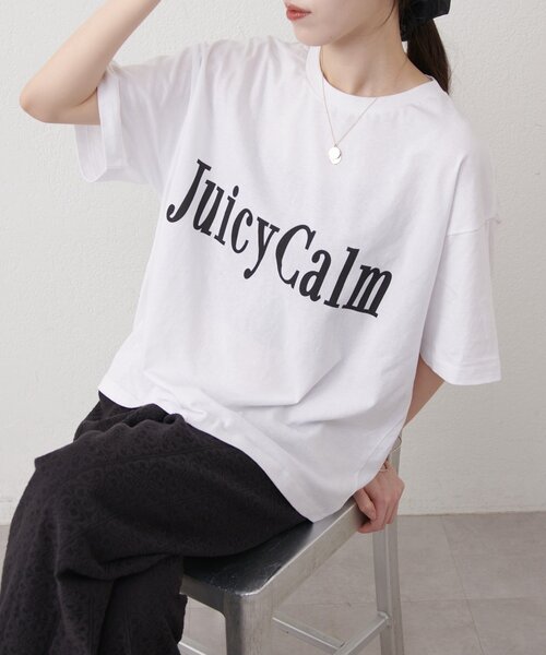Omekashi（オメカシ）の「JUICY CALM BIG Tシャツ（Tシャツ/カットソー・レディース・オフホワイト/チャコールグレー/アイボリー・FREE）」の16枚目の写真