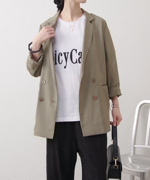 Omekashi（オメカシ）の「JUICY CALM BIG Tシャツ（Tシャツ/カットソー・レディース・オフホワイト/チャコールグレー/アイボリー・FREE）」の17枚目の写真