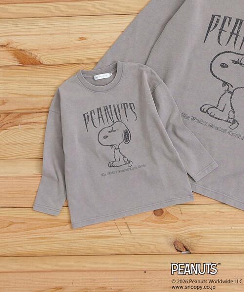 THE SHOP TK (ザ ショップ ティーケー )の「【110-160】PEANUTS / ピーナッツ スヌーピー ヴィンテージ風プリント長袖Tシャツ(Tシャツ/カットソー・キッズ・グレー/オフホワイト・11/12/13/14/15 /16)」の2枚目の写真