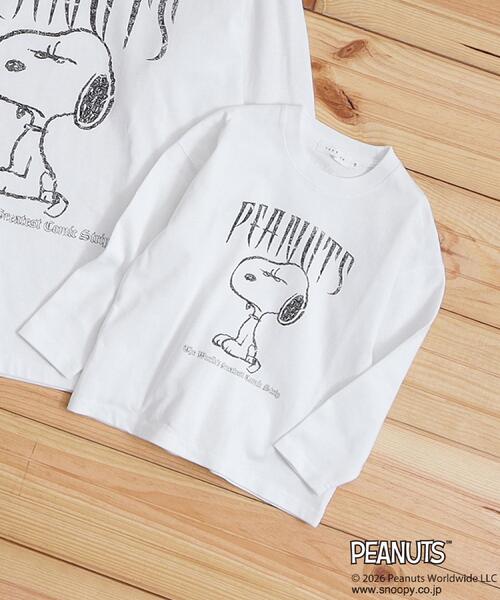 THE SHOP TK (ザ ショップ ティーケー )の「【110-160】PEANUTS / ピーナッツ スヌーピー ヴィンテージ風プリント長袖Tシャツ(Tシャツ/カットソー・キッズ・グレー/オフホワイト・11/12/13/14/15 /16)」の1枚目の写真
