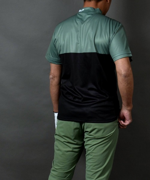 COMON GOLF(コモンゴルフ)の「DRY素材バイカラーモックネック半袖シャツ(Tシャツ/カットソー・メンズ・ブラック/カーキ/グレー・L/XL/XXL/M)」の20枚目の写真