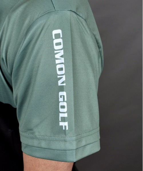 COMON GOLF(コモンゴルフ)の「DRY素材バイカラーモックネック半袖シャツ(Tシャツ/カットソー・メンズ・ブラック/カーキ/グレー・L/XL/XXL/M)」の9枚目の写真