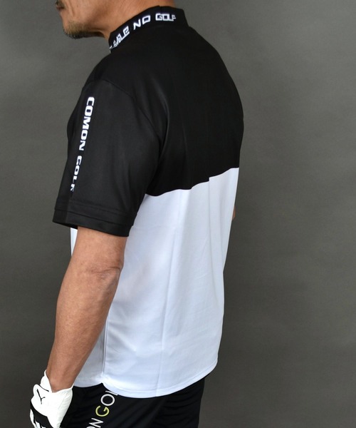 COMON GOLF(コモンゴルフ)の「DRY素材バイカラーモックネック半袖シャツ(Tシャツ/カットソー・メンズ・ブラック/カーキ/グレー・L/XL/XXL/M)」の13枚目の写真
