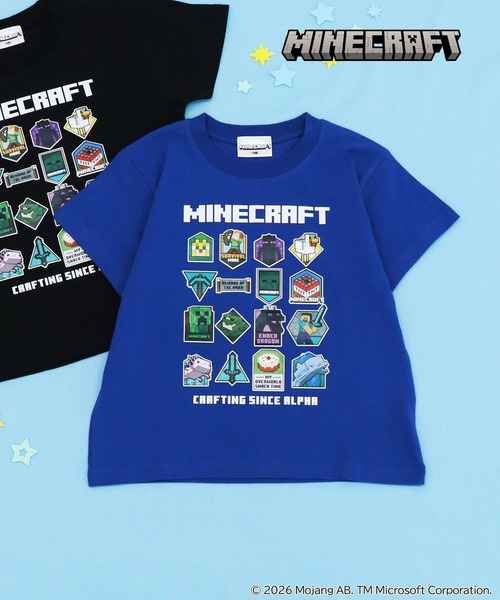 RUGGEDWORKS（ラゲッドワークス）の「《マインクラフト》キッズ 半袖 Tシャツ（Tシャツ/カットソー・キッズ・ブルー/ブラック・160/150/110/140/130/120）」の2枚目の写真