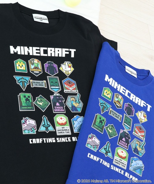 RUGGEDWORKS（ラゲッドワークス）の「《マインクラフト》キッズ 半袖 Tシャツ（Tシャツ/カットソー・キッズ・ブルー/ブラック・160/150/110/140/130/120）」の3枚目の写真