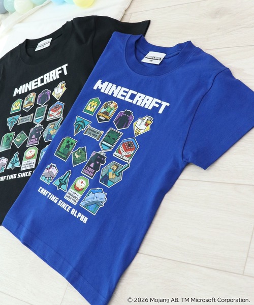 RUGGEDWORKS（ラゲッドワークス）の「《マインクラフト》キッズ 半袖 Tシャツ（Tシャツ/カットソー・キッズ・ブルー/ブラック・160/150/110/140/130/120）」の4枚目の写真