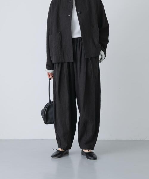 かぐれ（カグレ）の「リネンラミールーズテーパードパンツ（その他パンツ・レディース・チャコールグレー/ブラック・FREE）」の2枚目の写真