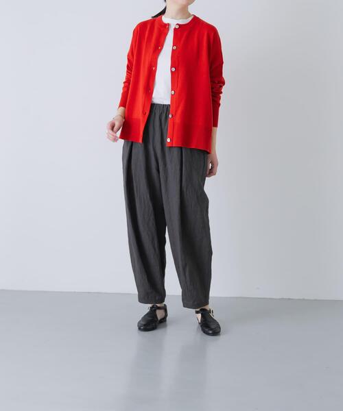 かぐれ（カグレ）の「リネンラミールーズテーパードパンツ（その他パンツ・レディース・チャコールグレー/ブラック・FREE）」の4枚目の写真