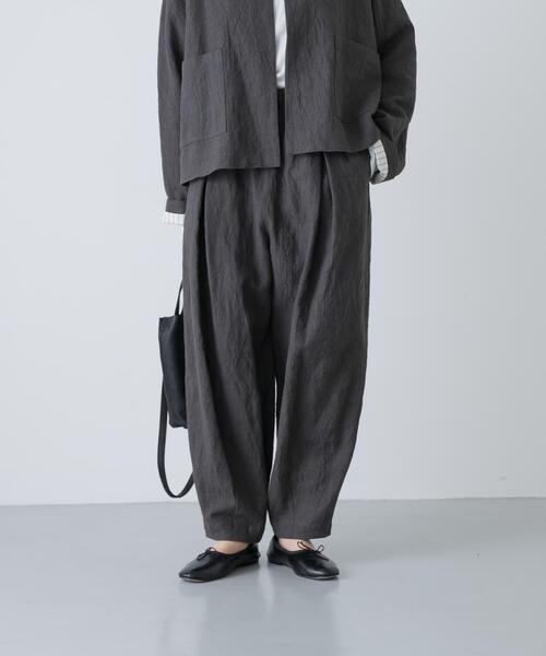 かぐれ（カグレ）の「リネンラミールーズテーパードパンツ（その他パンツ・レディース・チャコールグレー/ブラック・FREE）」の5枚目の写真