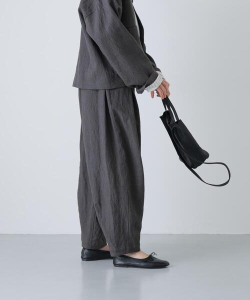 かぐれ（カグレ）の「リネンラミールーズテーパードパンツ（その他パンツ・レディース・チャコールグレー/ブラック・FREE）」の7枚目の写真