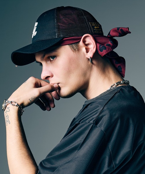 glamb（グラム）の「Mesh Initial Cap / メッシュイニシャルキャップ（ニットキャップ/ビーニー・メンズ・ブラック/グリーン・FREE）」の6枚目の写真