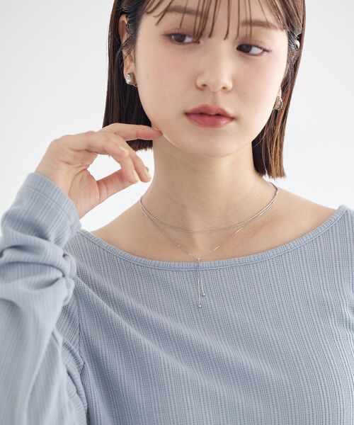 earth music&ecology（アースミュージックアンドエコロジー）の「【ステンレス】Y字ネックレス（ネックレス・レディース・ゴールド/シルバー・FREE）」の4枚目の写真