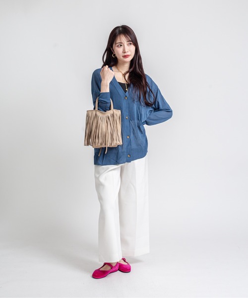 AULENTTI(オウレンティ)の「【AULENTTI/オウレンティ】フリンジ 2WAY スエードショルダーバッグ(ショルダーバッグ・レディース・ブラウン/ベージュ・FREE)」の7枚目の写真