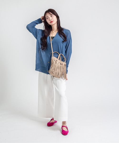 AULENTTI(オウレンティ)の「【AULENTTI/オウレンティ】フリンジ 2WAY スエードショルダーバッグ(ショルダーバッグ・レディース・ブラウン/ベージュ・FREE)」の6枚目の写真